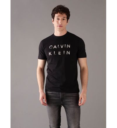 Tee Negro Camisetas Ck Hombre Playera Calvin Klein Logo Hombre