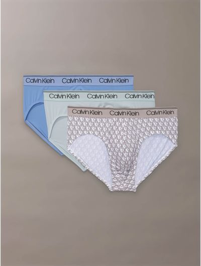 Hip-Briefs-Calvin-Klein-Microfiber-Stretch-Pack-de-3-Hombre-Multicolor
