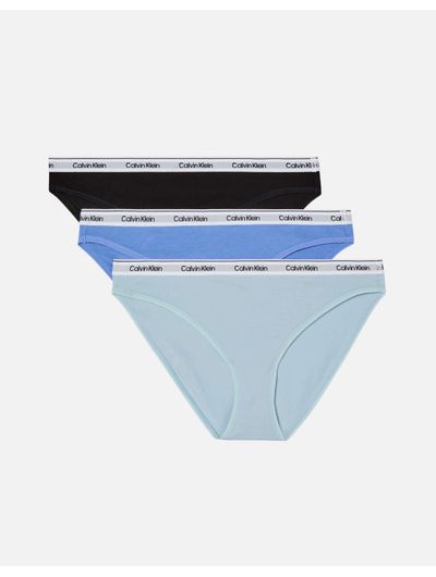 Bikinis-Calvin-Klein-Icon-Logo-Pack-de-3-Mujer-Azul