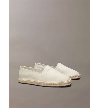Alpargatas Calvin Klein Logo Mujer Beige Sandalias Calvin