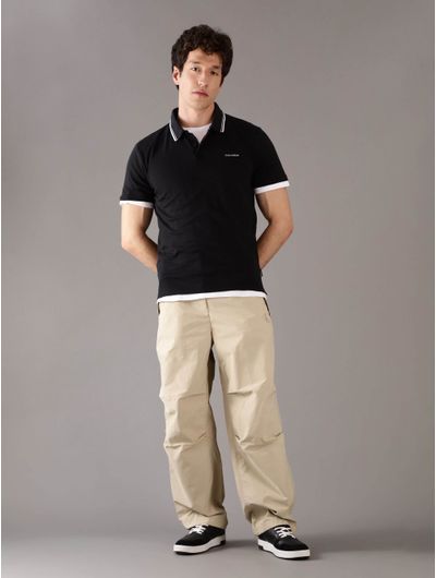 Polo-Calvin-Klein-Logo-Hombre-Negro