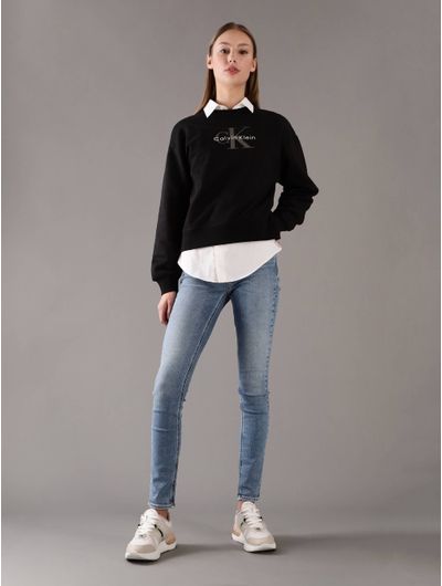 Sudadera-Calvin-Klein-Monologo-Mujer-Negra