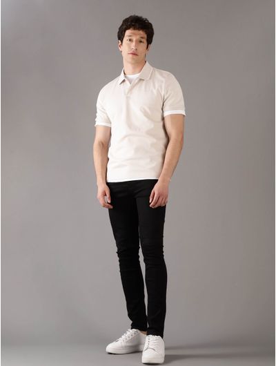 Polo-Calvin-Klein-Logo-Hombre-Beige