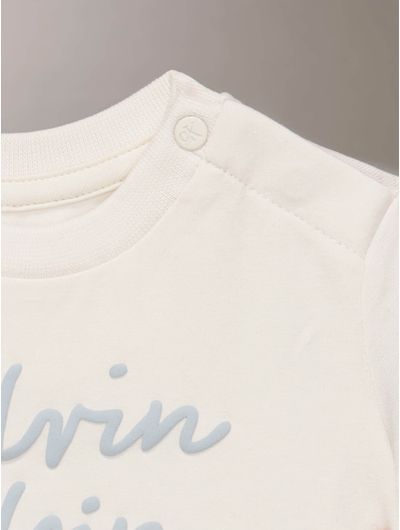 Playera-Calvin-Klein-Logo-Niña-Beige
