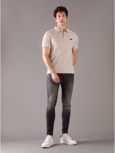 Polo-Calvin-Klein-Logo-Hombre-Gris