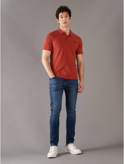 Polo-Calvin-Klein-Logo-Hombre-Naranja