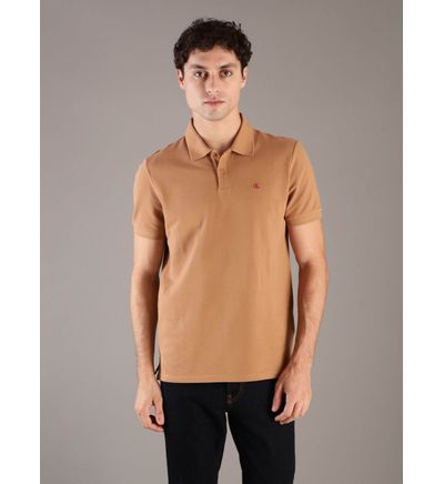 Polo Calvin Klein Monograma Hombre Café Polos Calvin Klein