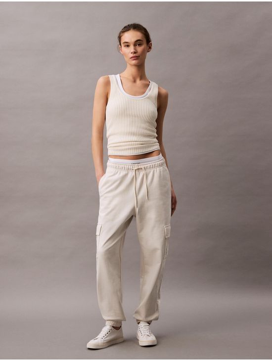 Jogger-Calvin-Klein-Cargo-Mujer-Beige