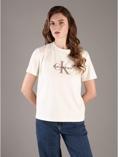 Playera-Calvin-Klein-Monologo-Mujer-Beige