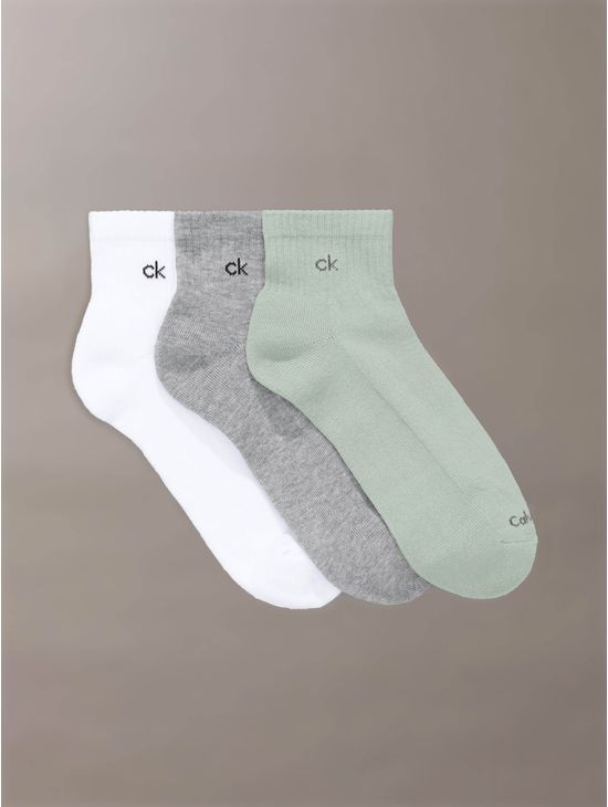 Calcetines-Calvin-Klein-Cushion-Quarter-Cut-Pack-de-3-Piezas-Hombre-Multicolor