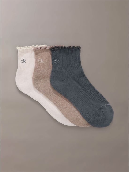 Calcetines-Calvin-Klein-Cushion-Ankle-Pack-de-3-Piezas-Mujer-Multicolor