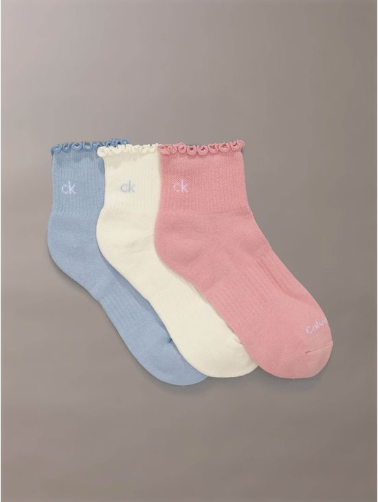 Calcetines-Calvin-Klein-Cushion-Ankle-Pack-de-3-Piezas-Mujer-Multicolor