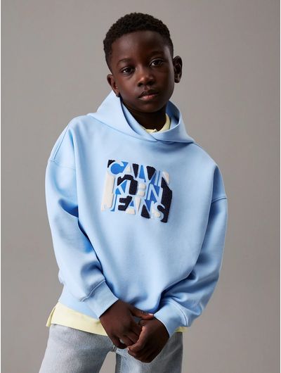 Sudadera-Calvin-Klein-Spacer-Estampado-Niño-Azul