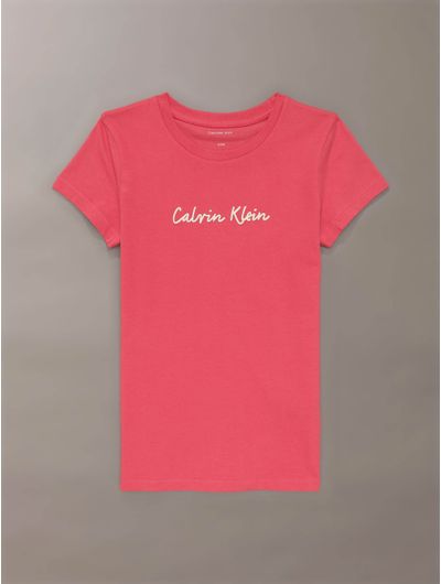 Playera-Calvin-Klein-Logo-Niña-Rosa