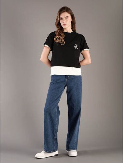 Playera-Calvin-Klein-Monograma-Mujer-Negro