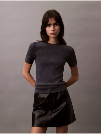 Playera-Calvin-Klein-Acanalada-Mujer-Gris