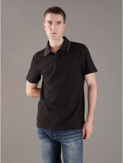 Polo-Calvin-Klein-con-Monograma-Hombre-Negro