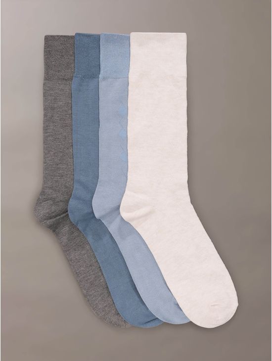 Calcetines-Calvin-Klein-Rayon-from-Bamboo-Blend-Crew-Pack-de-4-Hombre-Multicolor