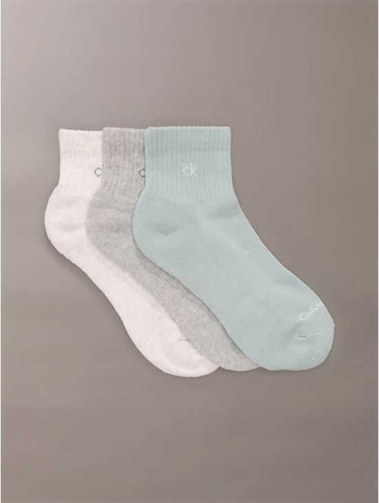 Calcetines-Calvin-Klein-Cushion-Ankle-Pack-de-3-Mujer-Multicolor