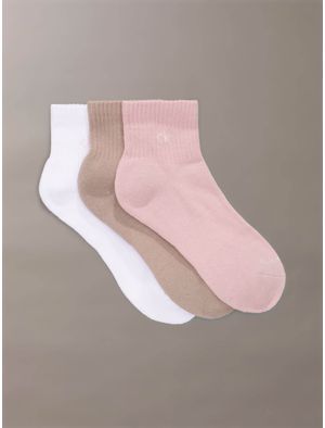 Calcetines-Calvin-Klein-Cushion-Ankle-Pack-de-3-Mujer-Multicolor