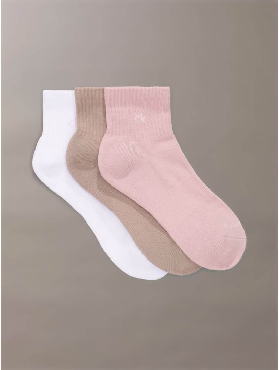 Calcetines-Calvin-Klein-Cushion-Ankle-Pack-de-3-Mujer-Multicolor