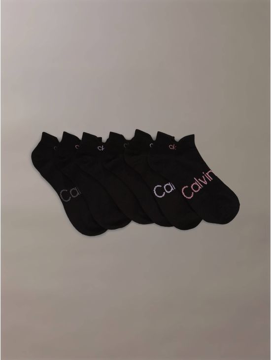 Calcetines-Calvin-Klein-Lightweight-No-Show-Pack-de-3-Mujer-Negro