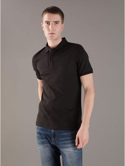 Polo-Calvin-Klein-con-Monograma-Hombre-Negro