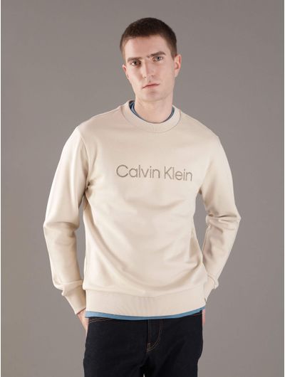 Sudadera-Calvin-Klein-con-Logo-Hombre-Beige