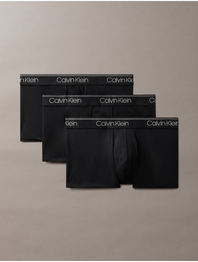Trunks-Calvin-Klein-Micro-Stretch-Low-Rise-Pack-de-3-Hombre-Negro