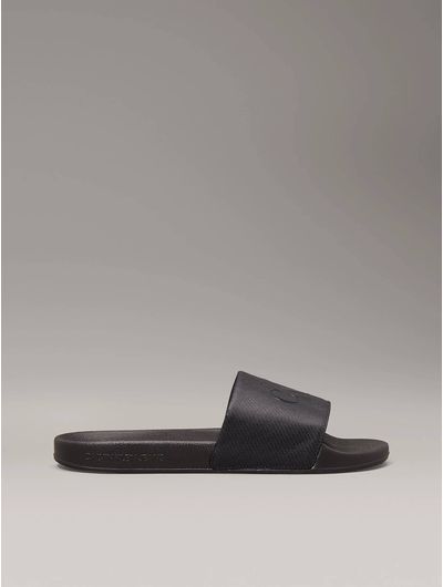 Sandalias-Calvin-Klein-de-Lona-Monograma-Hombre-Negro