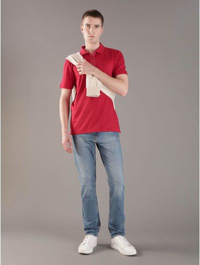 Polo-Calvin-Klein-con-Monograma-Estampado-Hombre-Rojo