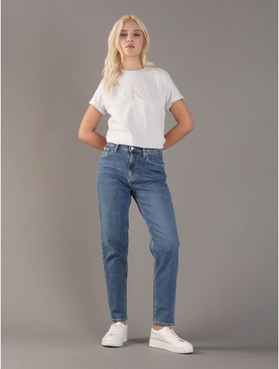 Playera-Calvin-Klein-Monograma-Estampado-Metalizado-Mujer-Gris