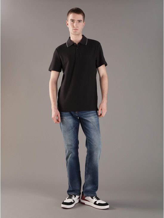 Polo-Calvin-Klein-con-Monograma-Hombre-Negro
