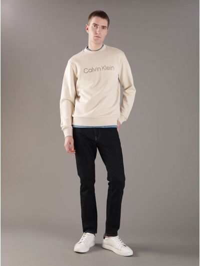 Sudadera-Calvin-Klein-con-Logo-Hombre-Beige