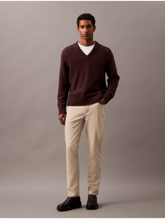 Pantalon-Calvin-Klein-Slim-Stretch-Hombre-Beige