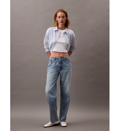 Jeans Calvin Klein Relaxed Straight Fit Mujer Azul Jeans