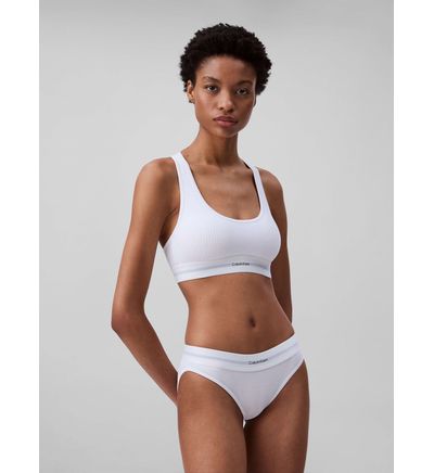 Bralette Calvin Klein Cotton Modal Stretch Rib Mujer Blanco Bras