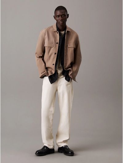 Camisa-Calvin-Klein-Lino-y-Algodon-Hombre-Negro