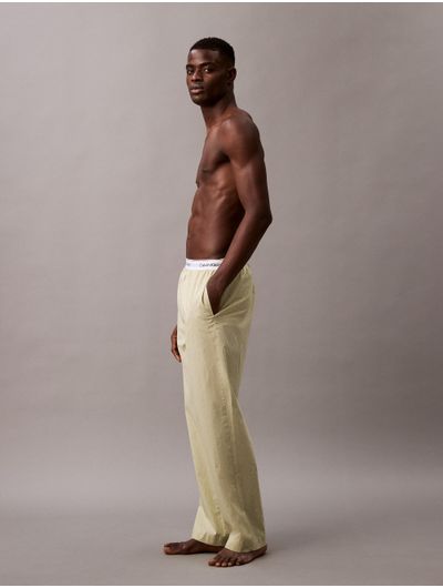 Pantalon-Calvin-Klein-de-Pijama-Cotton-Poplin-Hombre-Amarillo