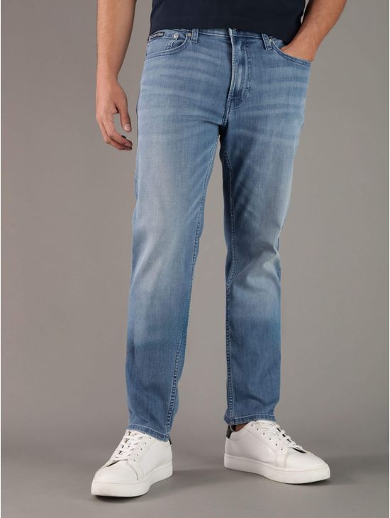 Jeans-Calvin-Klein-Slim-con-Logo-Hombre-Azul