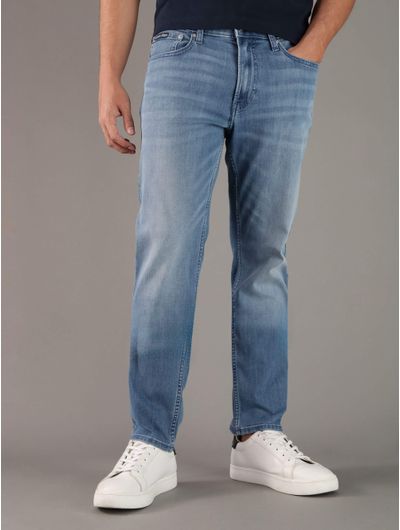 Jeans-Calvin-Klein-Slim-con-Logo-Hombre-Azul