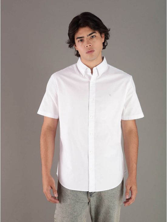 Camisa-Calvin-Klein-Monograma-Hombre-Blanco