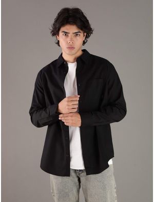 Camisa-Calvin-Klein-Monograma-Hombre-Negro