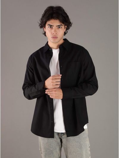 Camisa-Calvin-Klein-Monograma-Hombre-Negro