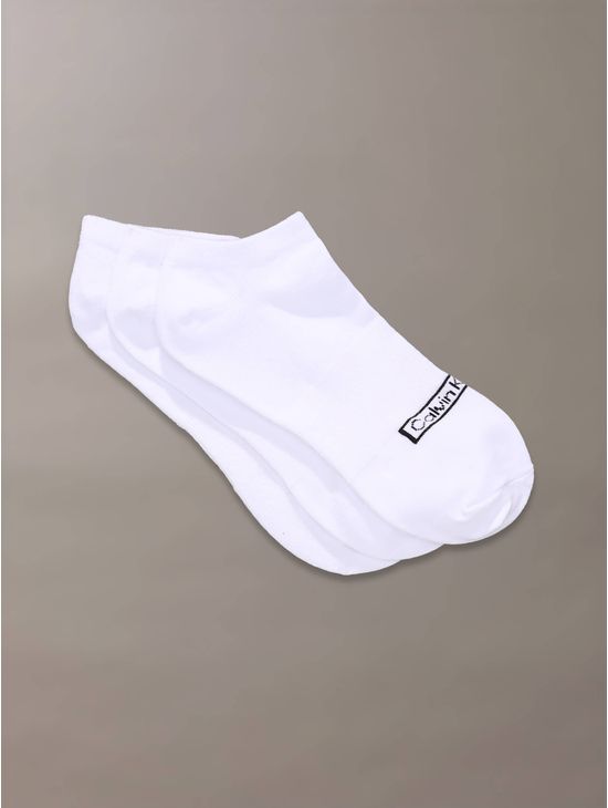 Calcetines-Calvin-Klein-Lightweight-No-Show-Pack-de-3-Mujer-Blanco