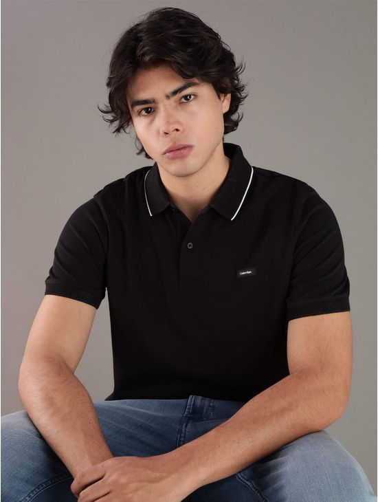 Polo-Calvin-Klein-con-Logo-Bordado-Hombre-Negro