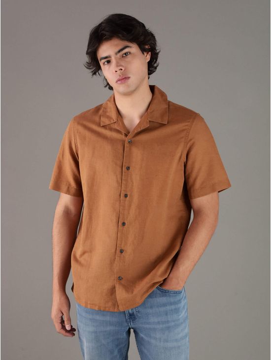 Camisa-Calvin-Klein-Polygiene-Hombre-Cafe