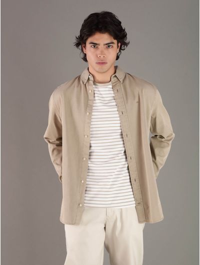 Camisa-Calvin-Klein-con-Monograma-Hombre-Cafe