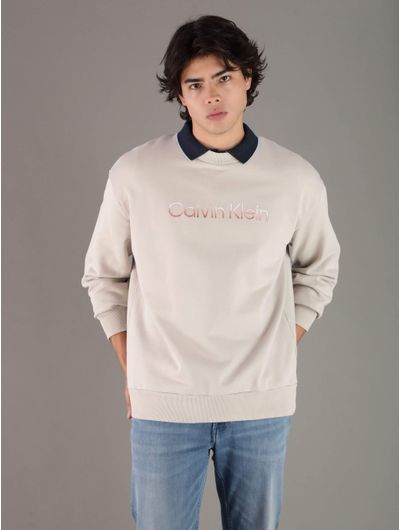 Sudadera-Calvin-Klein-con-Logo-Degrade-Hombre-Beige