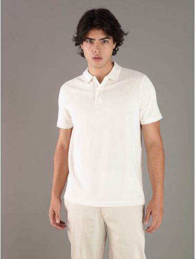 Polo-Calvin-Klein-Afelpado-Hombre-Beige